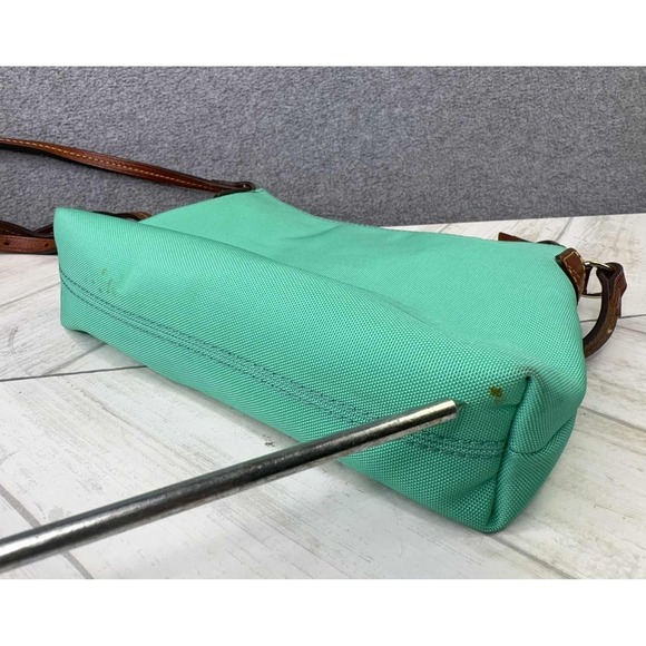 Dooney & Bourke Canvas Crossbody Bag Leather Accents Green Adjustable‎ Strap - Picture 10 of 11